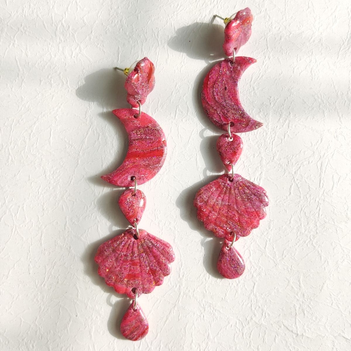 Pink Glitter Danglers